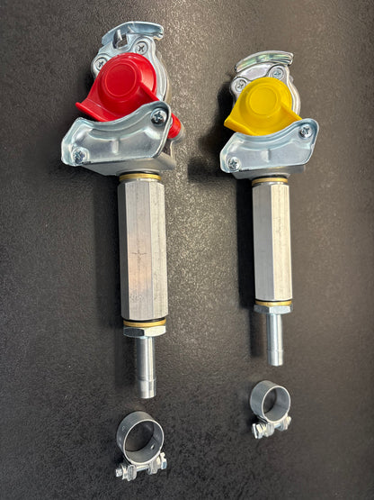 Griffstückverlängerung Rot/Gelb Kupplungskopfe M16x1,5mm -Schlauchstüzen 11mm