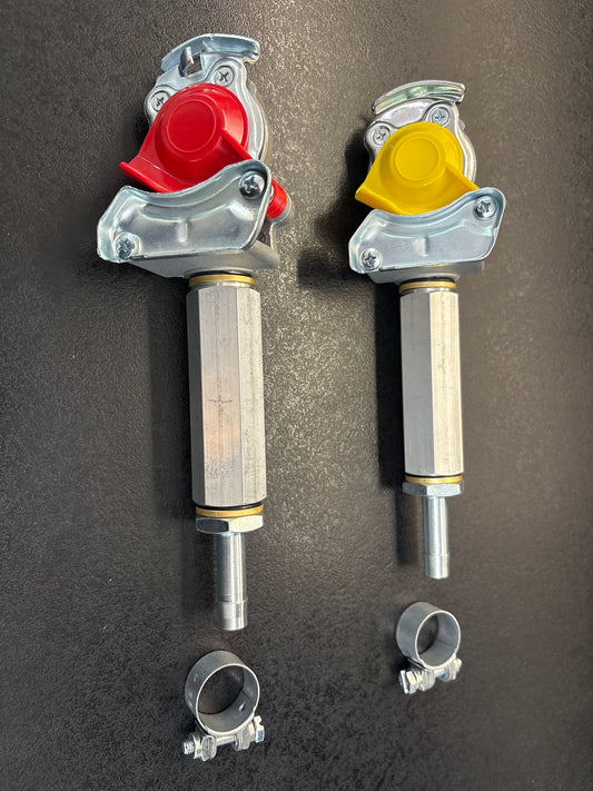 Griffstückverlängerung Rot/Gelb Kupplungskopfe M16x1,5mm -Schlauchstüzen 11mm
